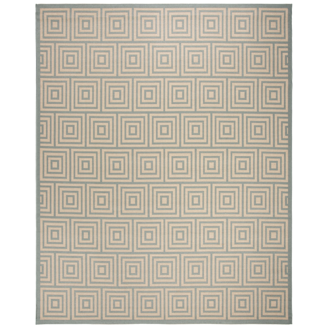 SAFAVIEH Outdoor LND173L Linden Collection Cream / Aqua Rug Image 4