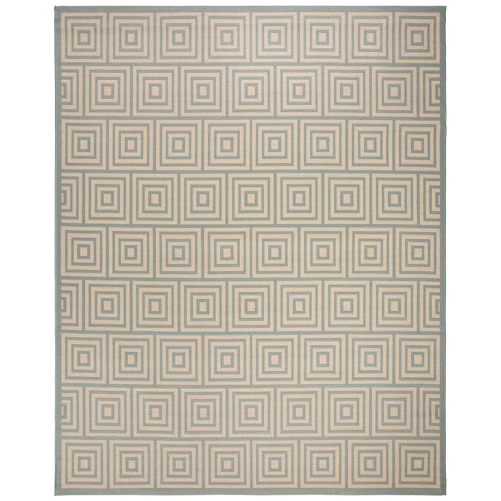 SAFAVIEH Outdoor LND173L Linden Collection Cream / Aqua Rug Image 4