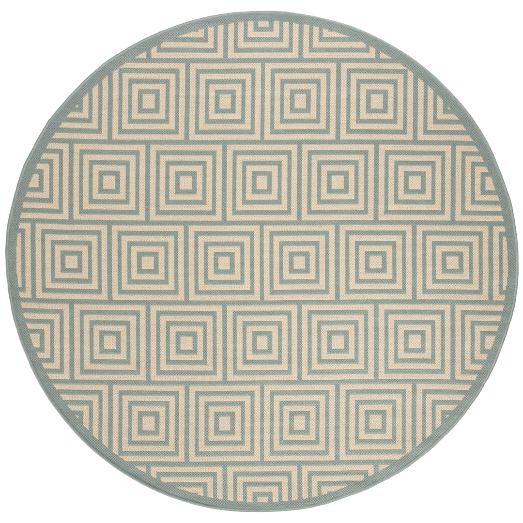 SAFAVIEH Outdoor LND173L Linden Collection Cream / Aqua Rug Image 5