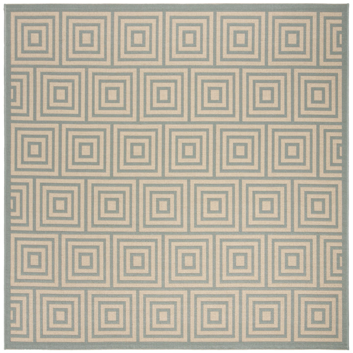 SAFAVIEH Outdoor LND173L Linden Collection Cream / Aqua Rug Image 7