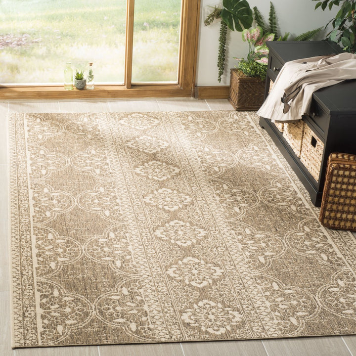 SAFAVIEH Outdoor LND174A Linden Collection Cream / Beige Rug Image 1