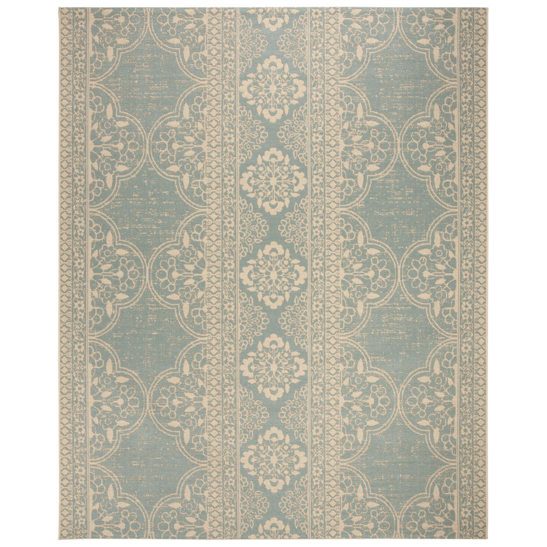 SAFAVIEH Outdoor LND174L Linden Collection Cream / Aqua Rug Image 4