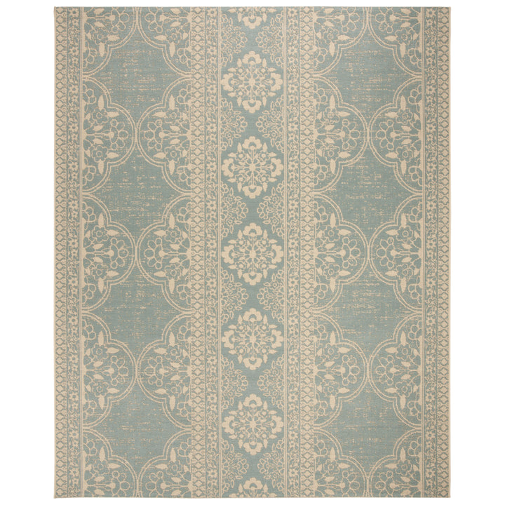 SAFAVIEH Outdoor LND174L Linden Collection Cream / Aqua Rug Image 4