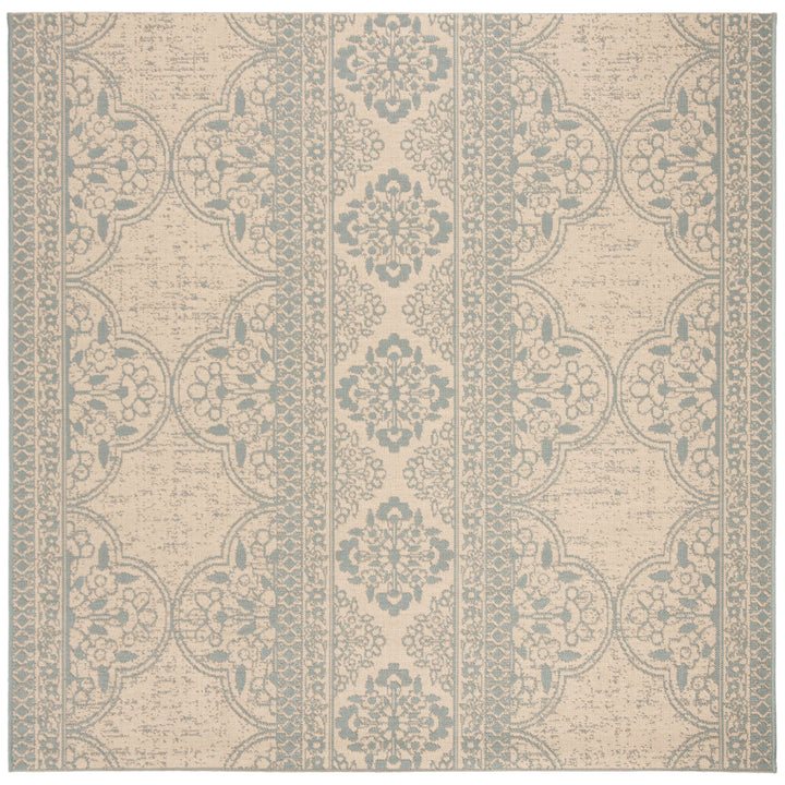 SAFAVIEH Outdoor LND174K Linden Collection Aqua / Cream Rug Image 6