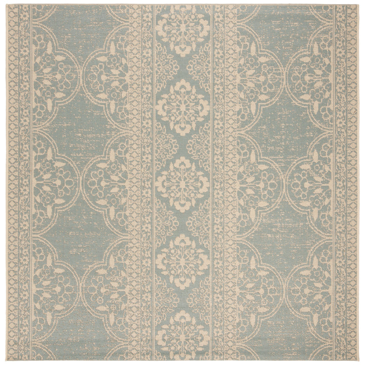 SAFAVIEH Outdoor LND174L Linden Collection Cream / Aqua Rug Image 7