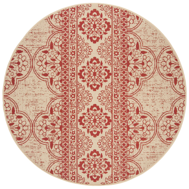 SAFAVIEH Outdoor LND174Q Linden Collection Red / Creme Rug Image 4