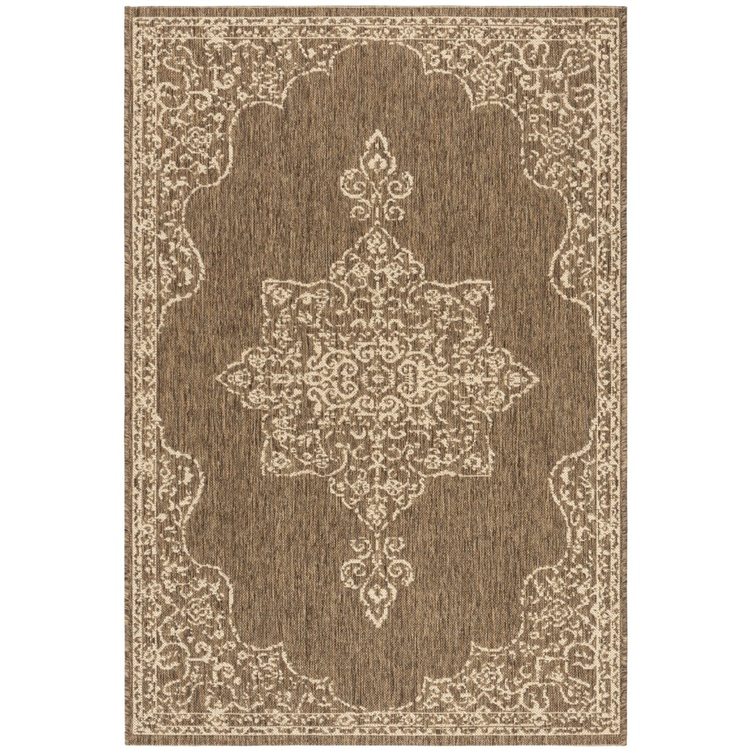 SAFAVIEH Outdoor LND180A Linden Collection Cream / Beige Rug Image 10