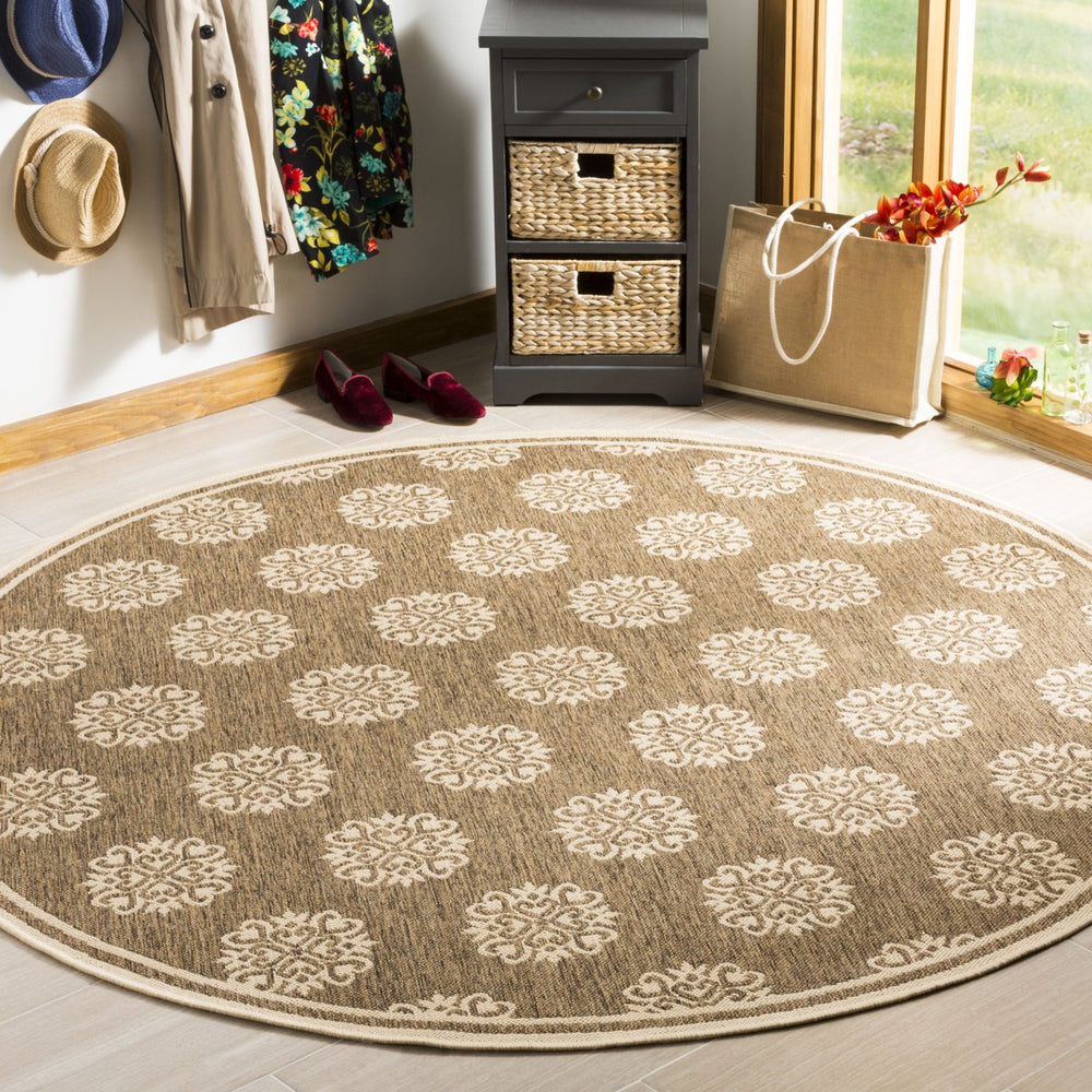 SAFAVIEH Outdoor LND181B Linden Collection Beige / Cream Rug Image 2