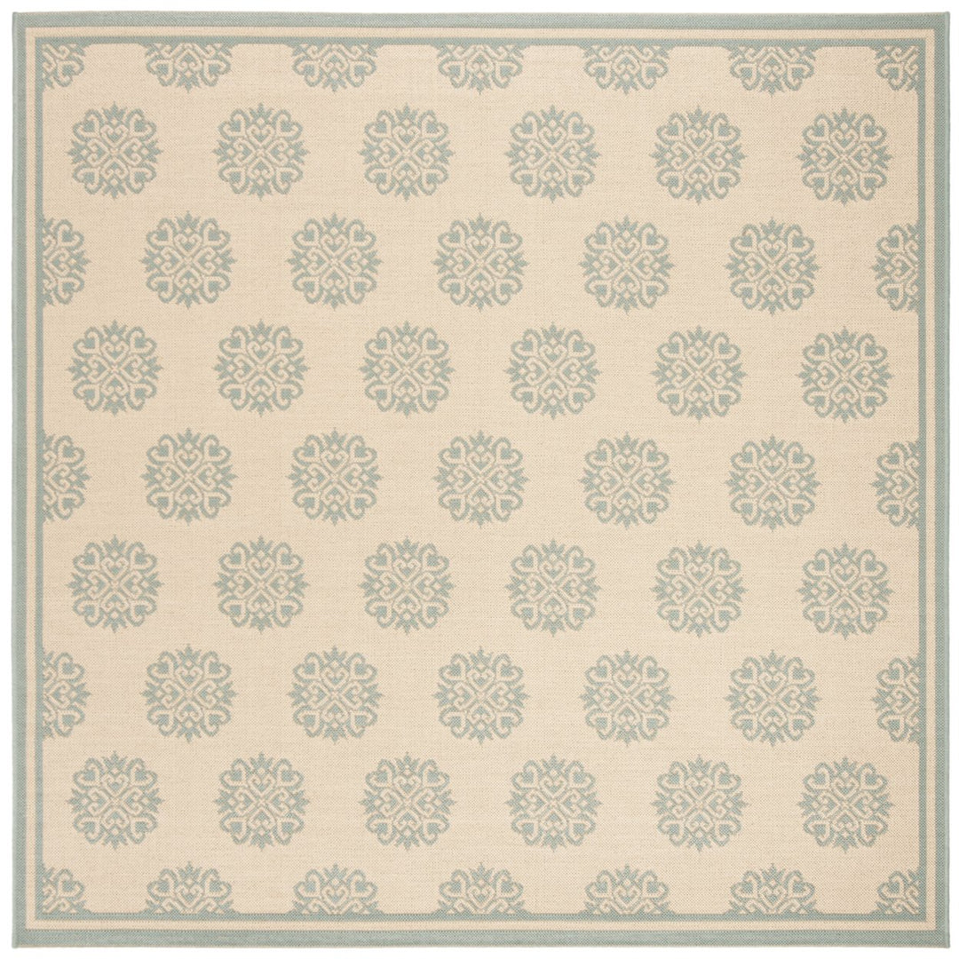 SAFAVIEH Outdoor LND181L Linden Collection Cream / Aqua Rug Image 7