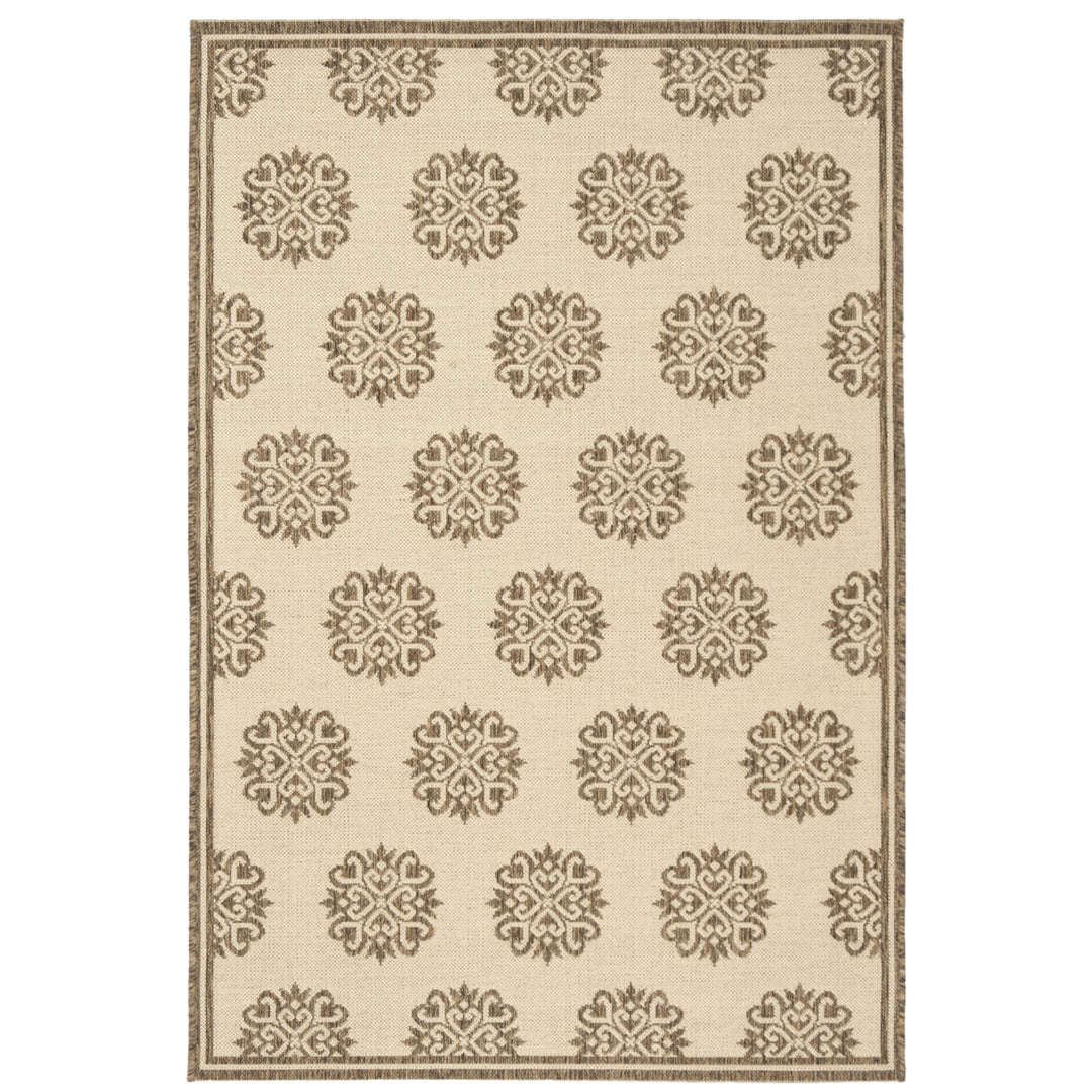 SAFAVIEH Outdoor LND181A Linden Collection Cream / Beige Rug Image 10