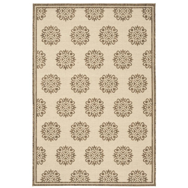 SAFAVIEH Outdoor LND181A Linden Collection Cream / Beige Rug Image 10