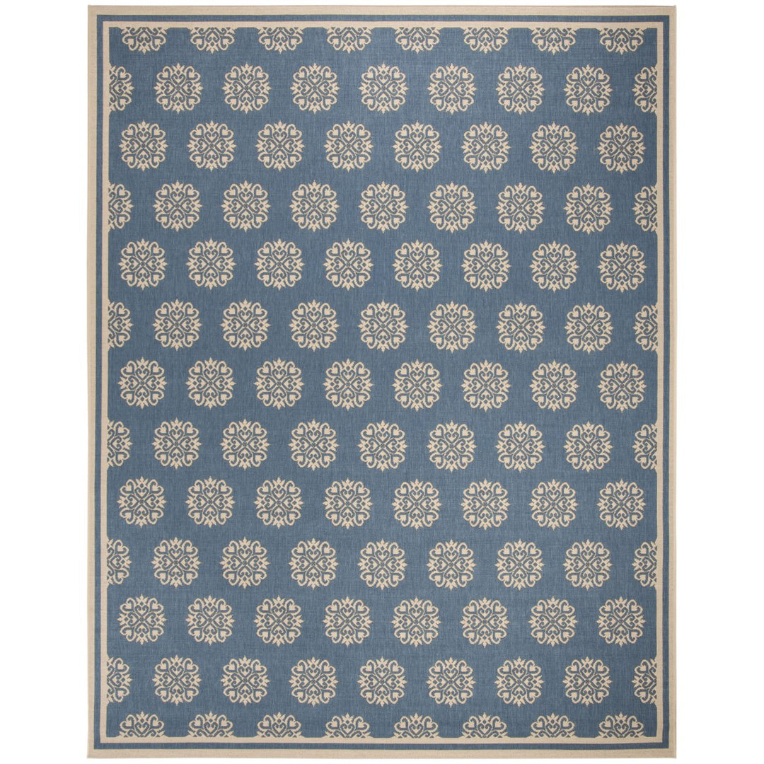 SAFAVIEH Outdoor LND181N Linden Collection Cream / Blue Rug Image 1