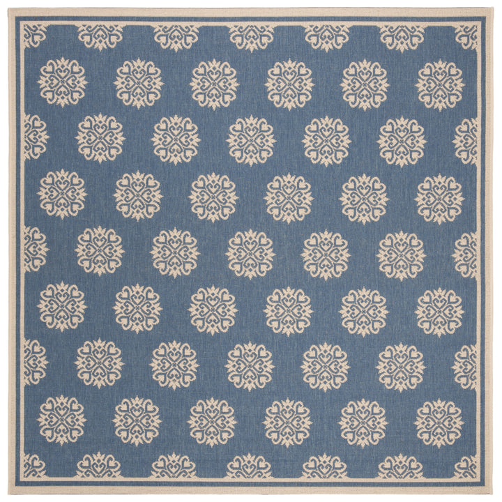 SAFAVIEH Outdoor LND181N Linden Collection Cream / Blue Rug Image 7