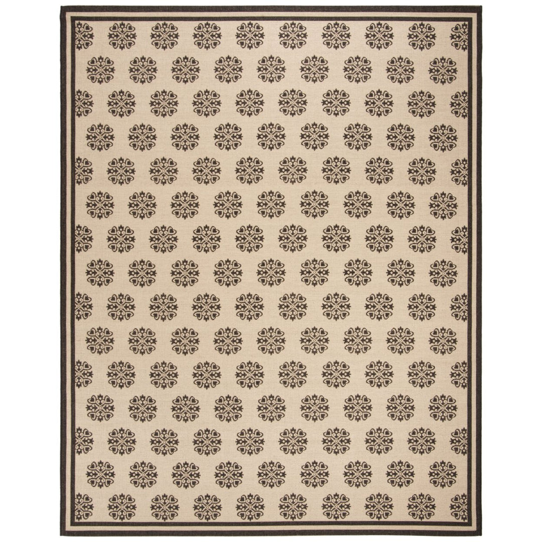 SAFAVIEH Outdoor LND181U Linden Collection Creme / Brown Rug Image 4