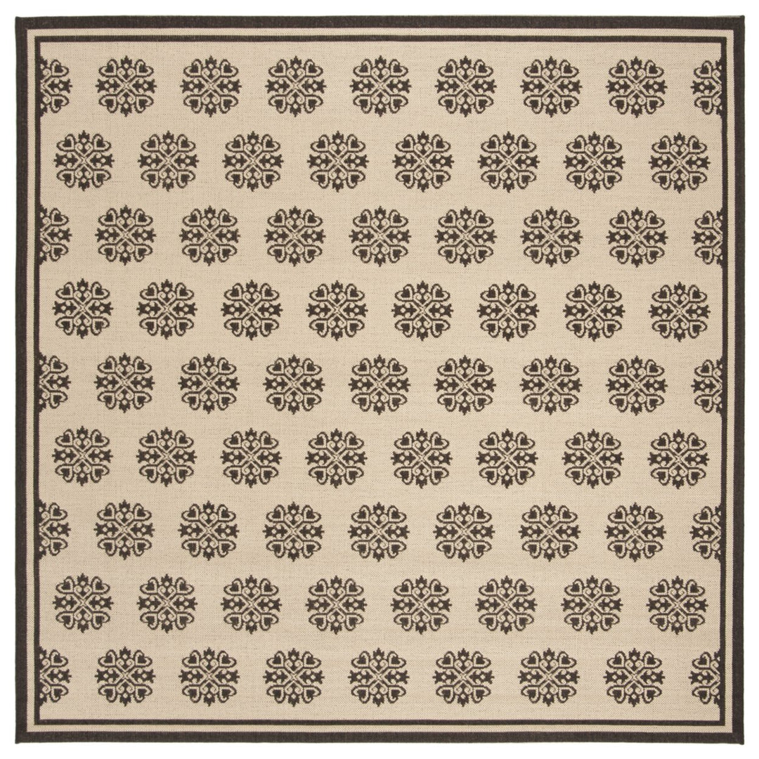 SAFAVIEH Outdoor LND181U Linden Collection Creme / Brown Rug Image 7