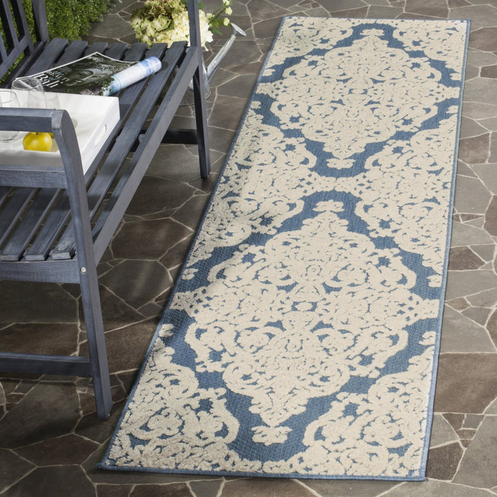 SAFAVIEH Indoor Outdoor MNR152A Monroe Collection Blue Rug Image 3