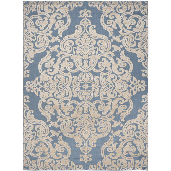 SAFAVIEH Indoor Outdoor MNR152A Monroe Collection Blue Rug Image 4