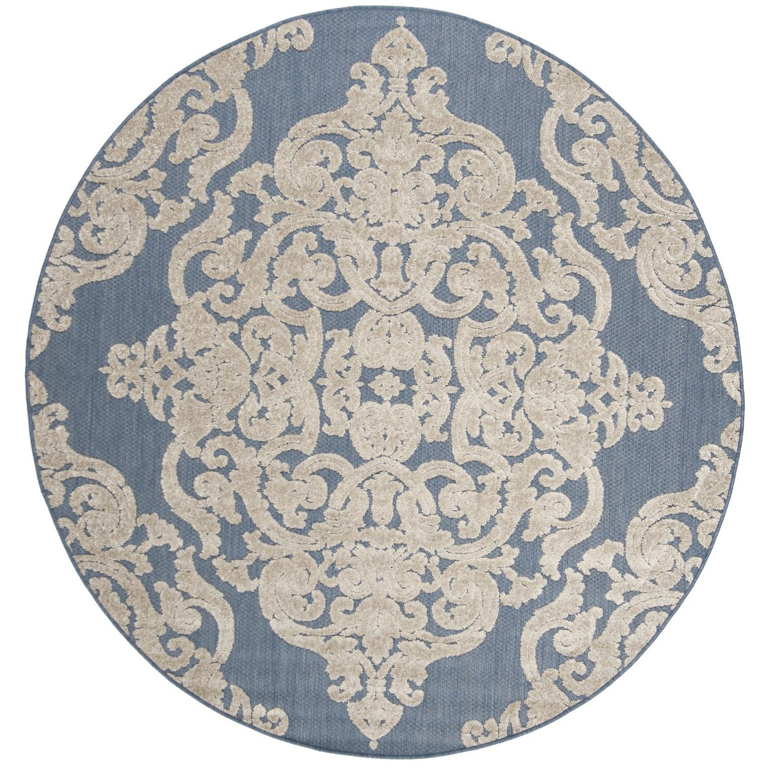 SAFAVIEH Indoor Outdoor MNR152A Monroe Collection Blue Rug Image 5