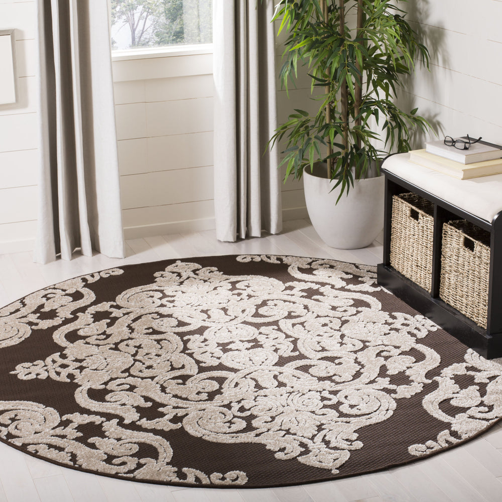 SAFAVIEH Indoor Outdoor MNR152D Monroe Collection Brown Rug Image 2