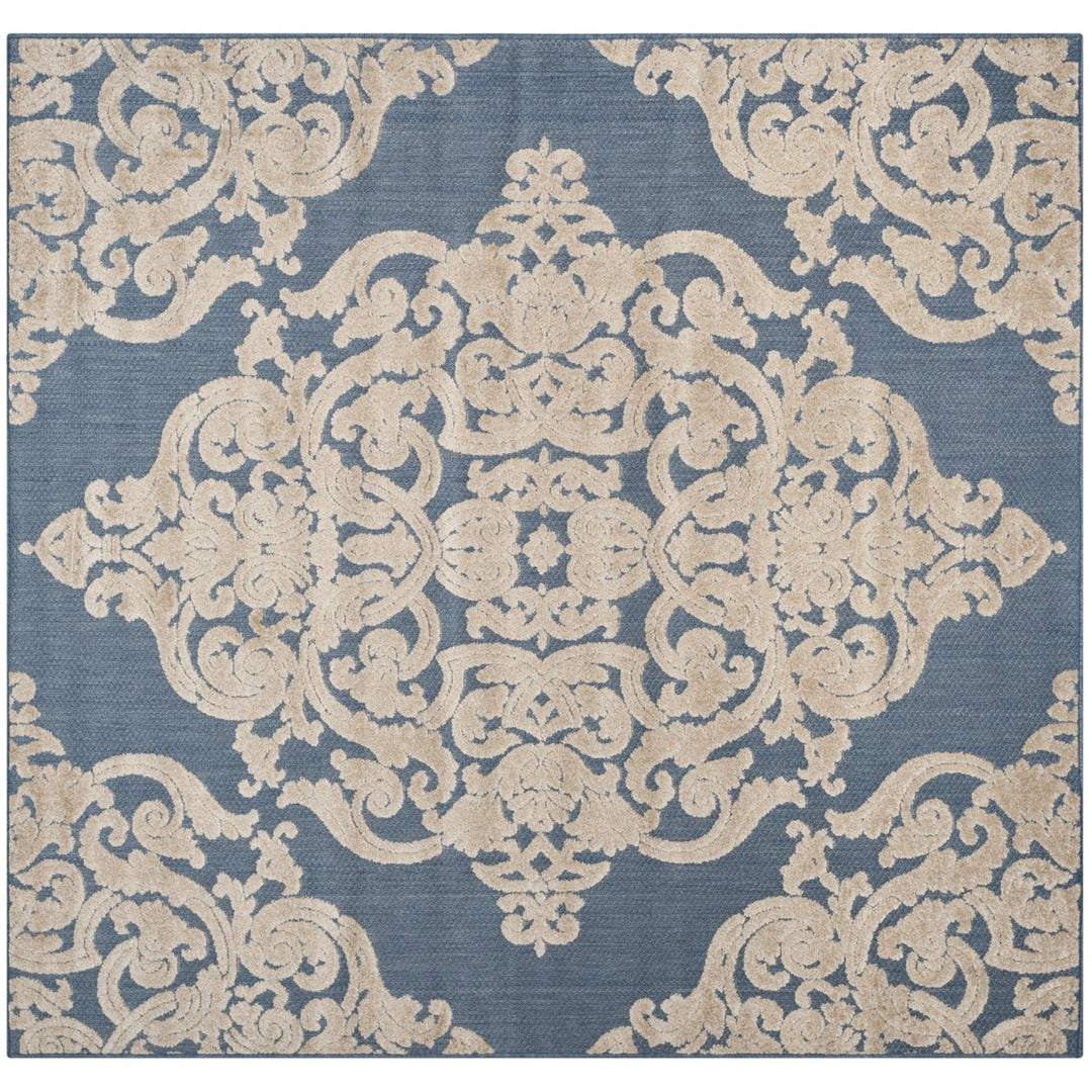 SAFAVIEH Indoor Outdoor MNR152A Monroe Collection Blue Rug Image 7