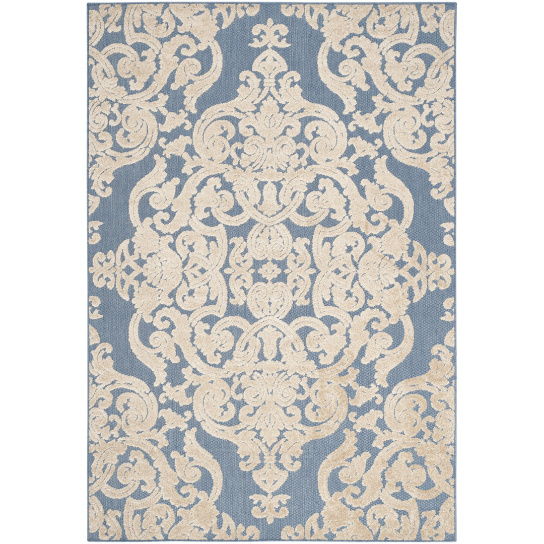 SAFAVIEH Indoor Outdoor MNR152A Monroe Collection Blue Rug Image 1