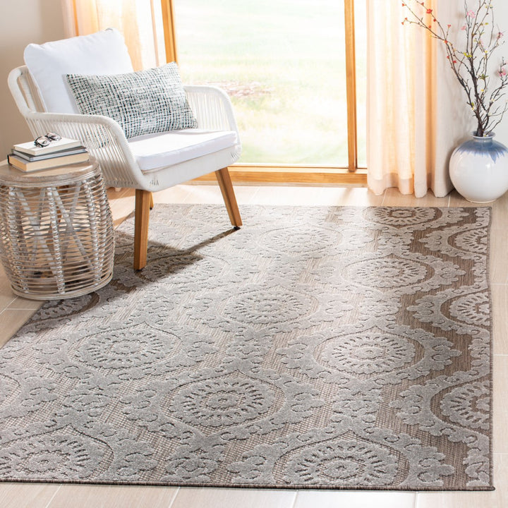 SAFAVIEH Indoor Outdoor MNR158T Monroe Collection Taupe Rug Image 1