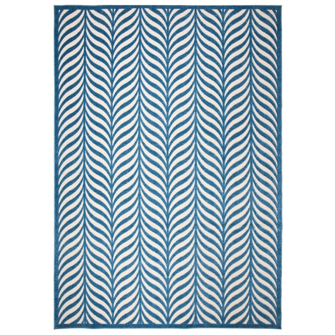 SAFAVIEH Indoor Outdoor MNR166J Monroe Light Blue / Cream Rug Image 1