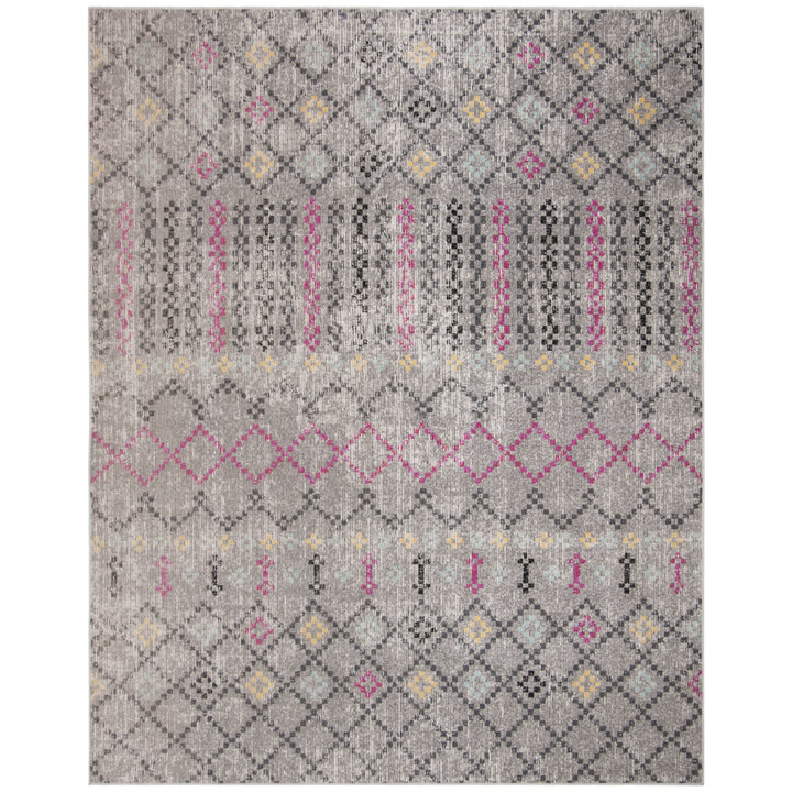 SAFAVIEH Outdoor MTG161G Montage Collection Grey / Multi Rug Image 1