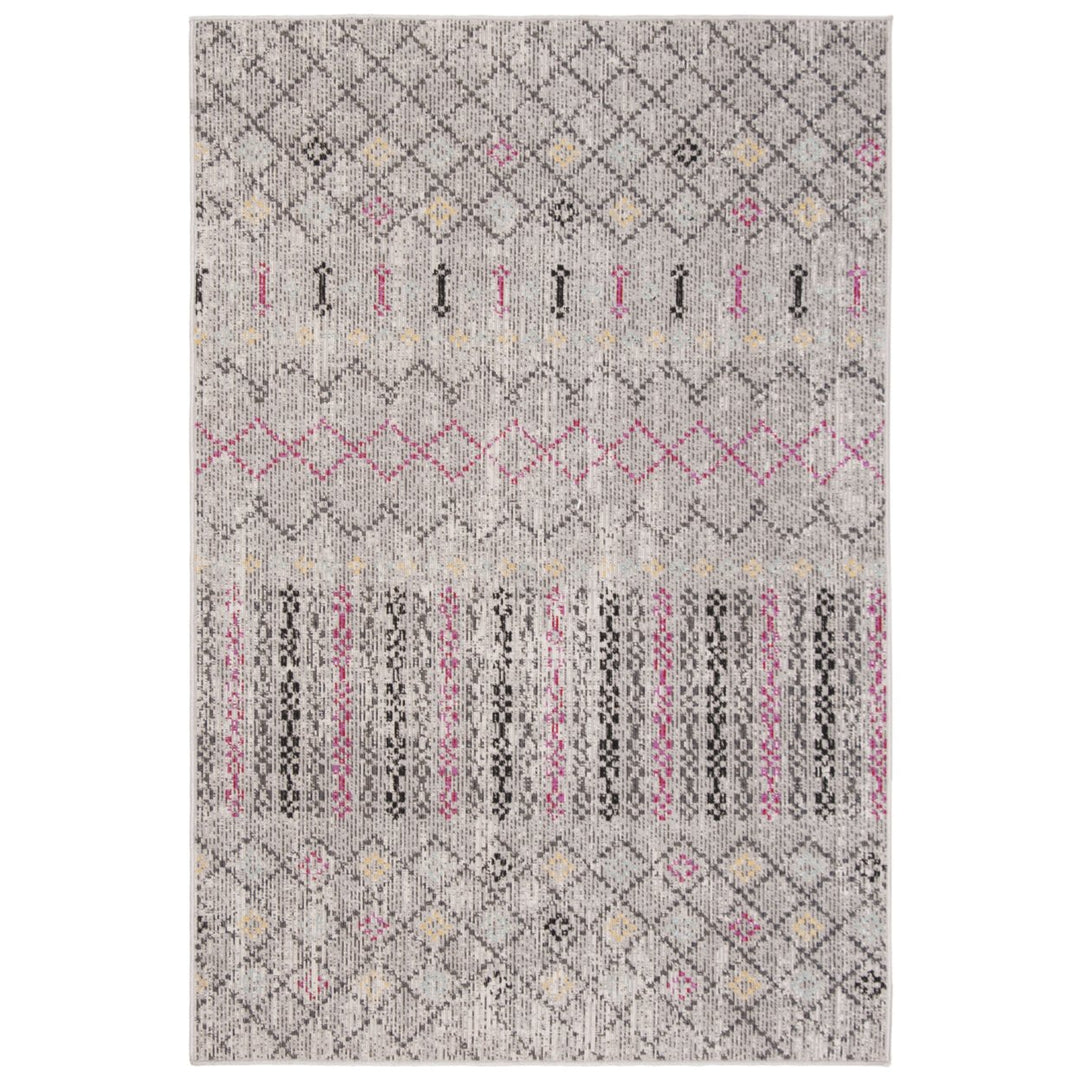 SAFAVIEH Outdoor MTG161G Montage Collection Grey / Multi Rug Image 1