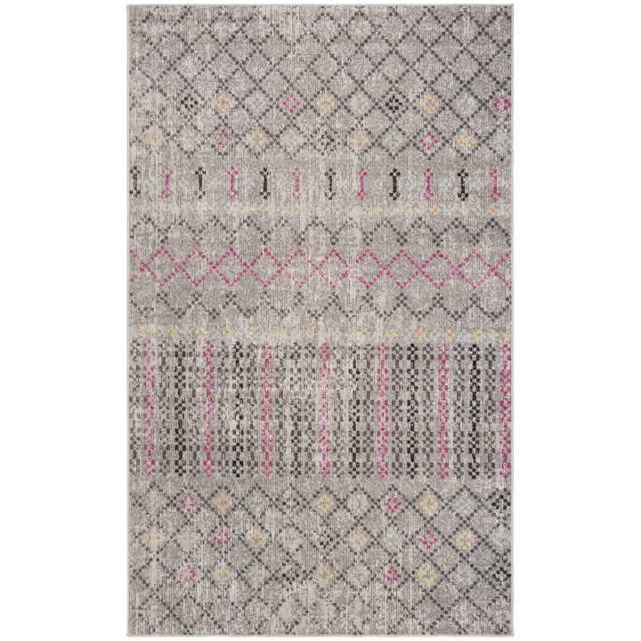 SAFAVIEH Outdoor MTG161G Montage Collection Grey / Multi Rug Image 5