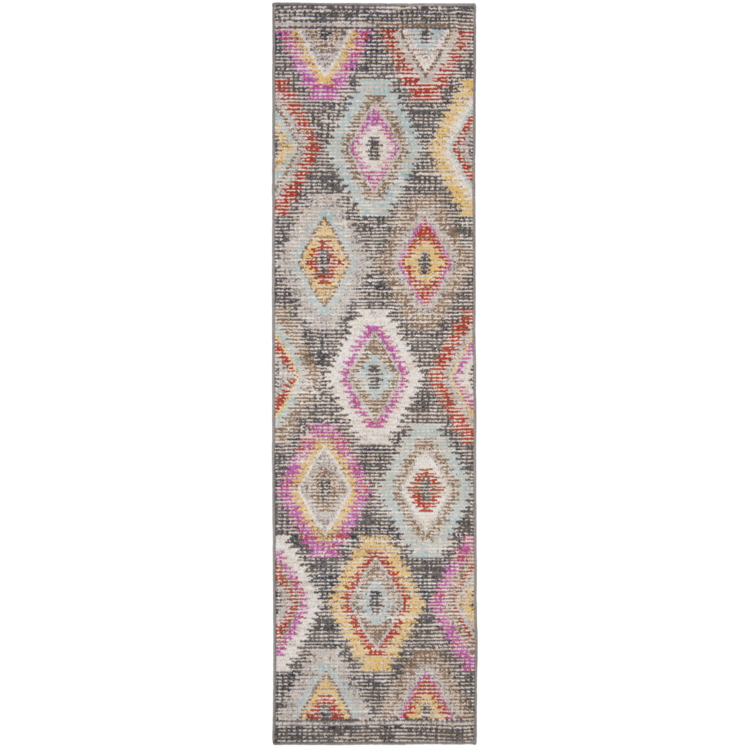 SAFAVIEH Outdoor MTG212F Montage Collection Grey / Multi Rug Image 4