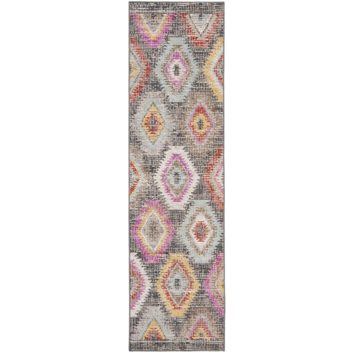 SAFAVIEH Outdoor MTG212F Montage Collection Grey / Multi Rug Image 4