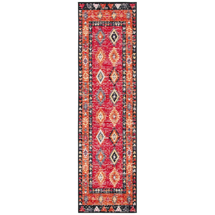 SAFAVIEH Outdoor MTG201Q Montage Collection Red / Black Rug Image 1