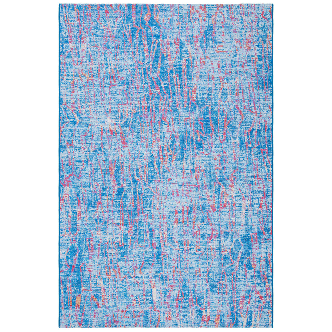 SAFAVIEH Outdoor SMR408M Summer Collection Blue / Red Rug Image 4