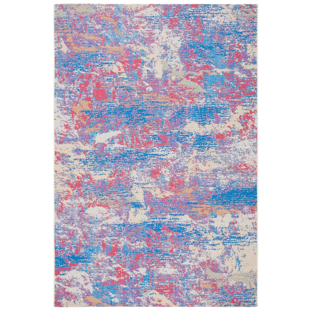 SAFAVIEH Outdoor SMR409M Summer Collection Blue / Red Rug Image 4