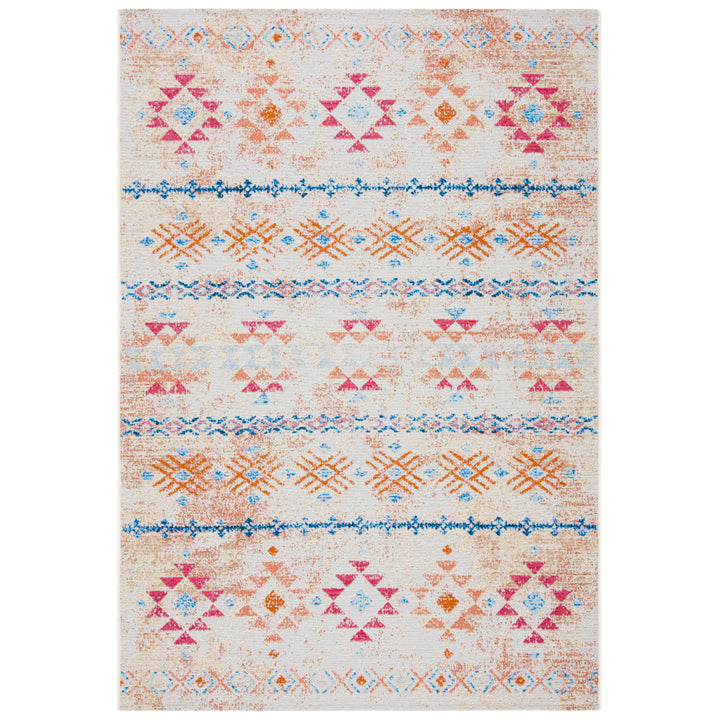SAFAVIEH Outdoor SMR420A Summer Collection Ivory / Red Rug Image 4