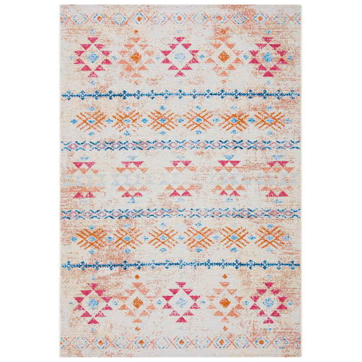 SAFAVIEH Outdoor SMR420A Summer Collection Ivory / Red Rug Image 1