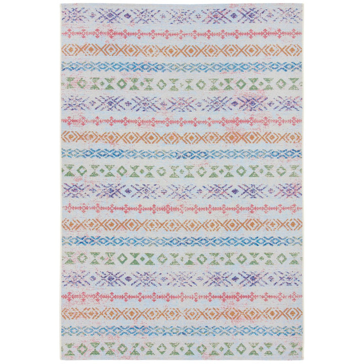SAFAVIEH Outdoor SMR429A Summer Collection Ivory / Blue Rug Image 1