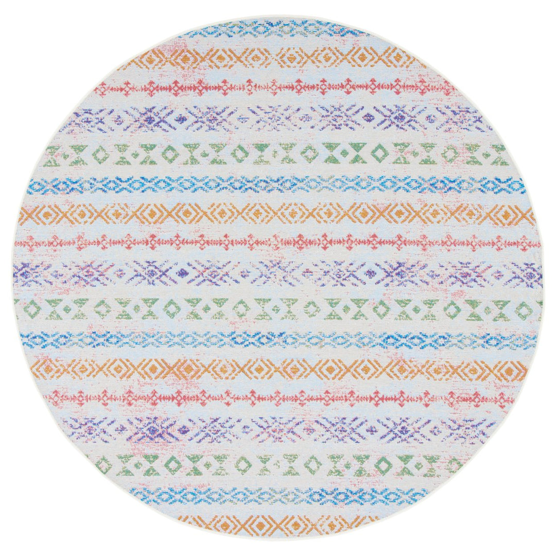 SAFAVIEH Outdoor SMR429A Summer Collection Ivory / Blue Rug Image 1