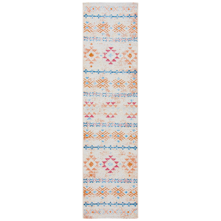 SAFAVIEH Outdoor SMR420A Summer Collection Ivory / Red Rug Image 6