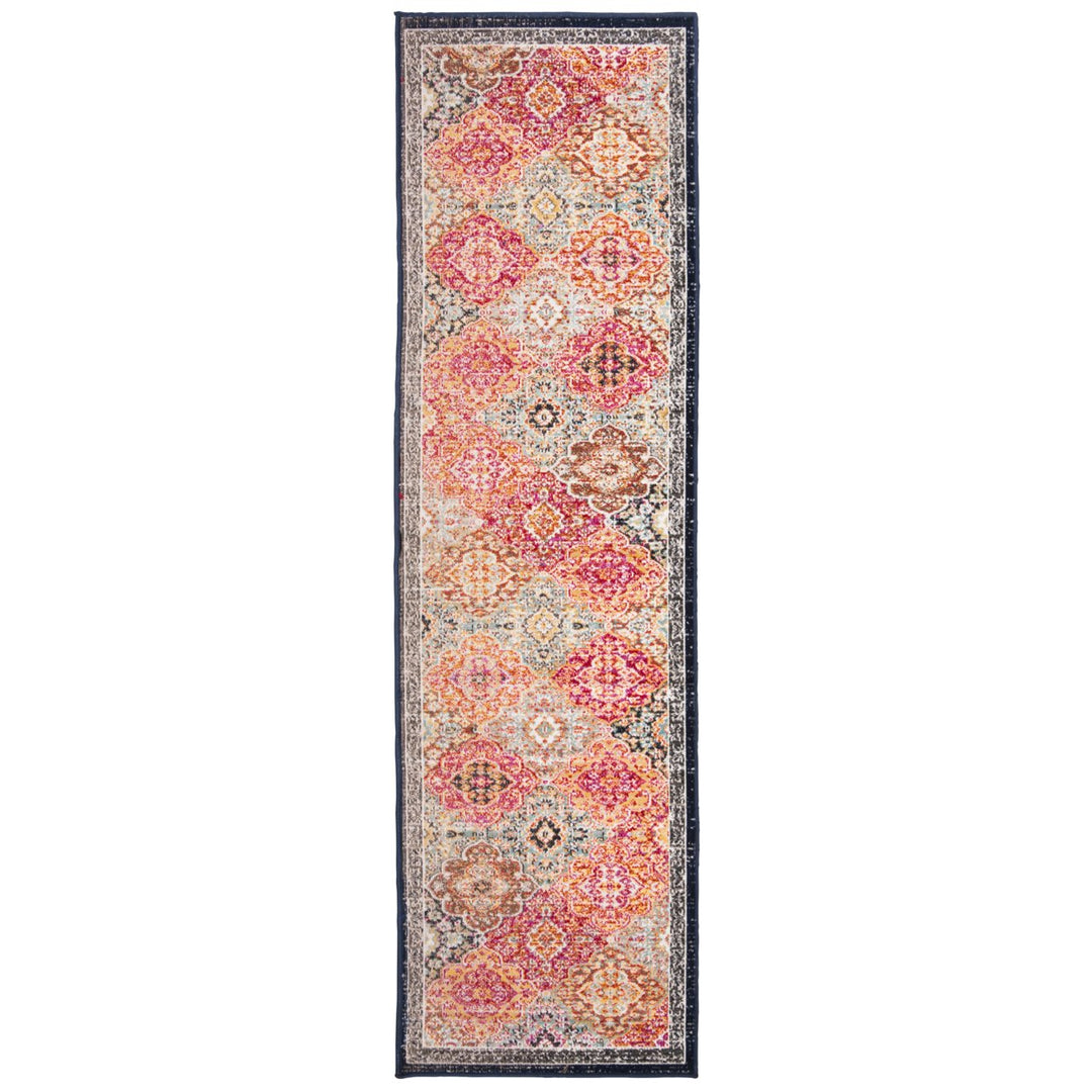 SAFAVIEH Outdoor MTG281Q Montage Collection Red / Aqua Rug Image 4