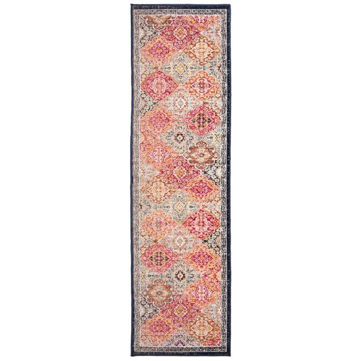 SAFAVIEH Outdoor MTG281Q Montage Collection Red / Aqua Rug Image 4