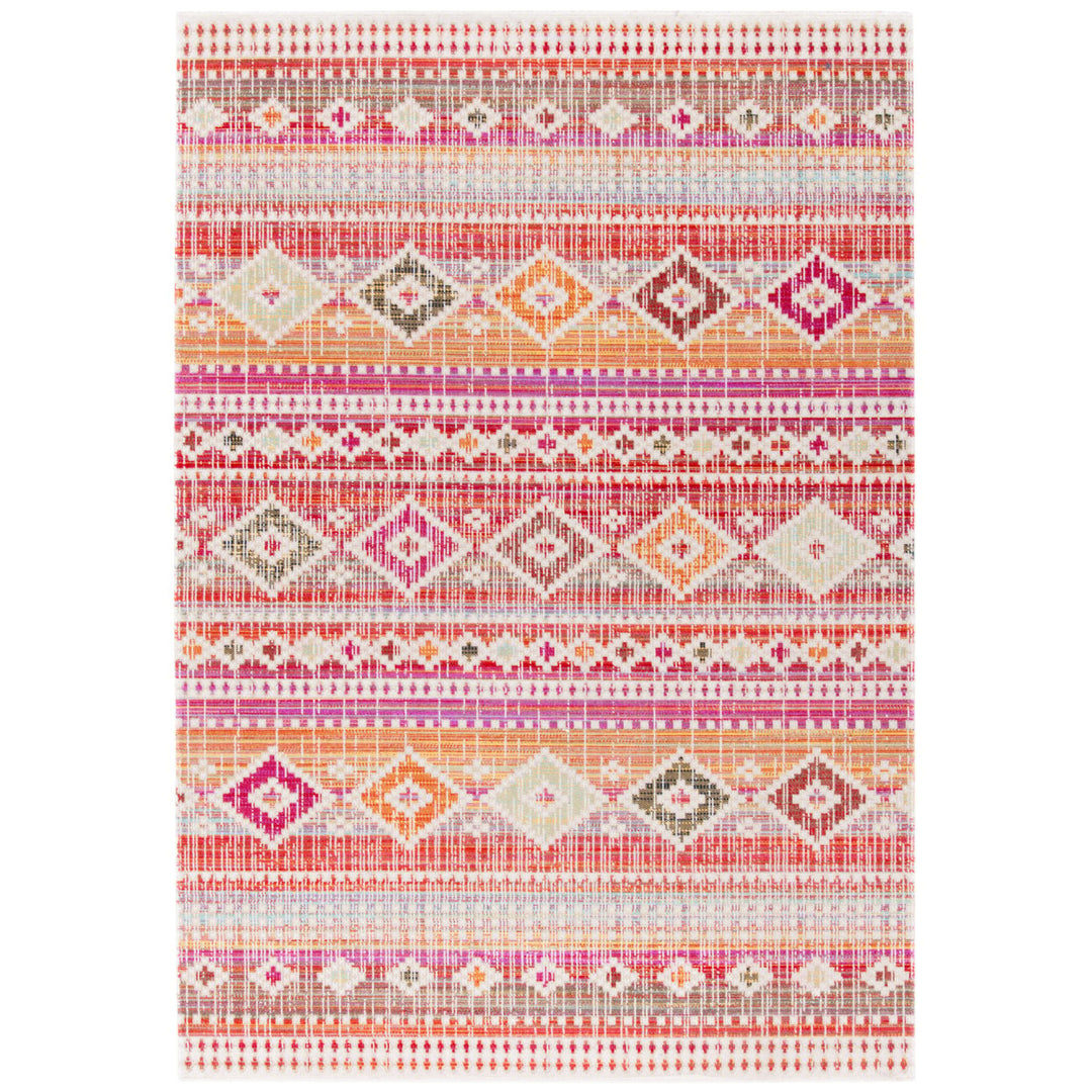 SAFAVIEH Outdoor MTG271Q Montage Collection Red / Fuchsia Rug Image 1