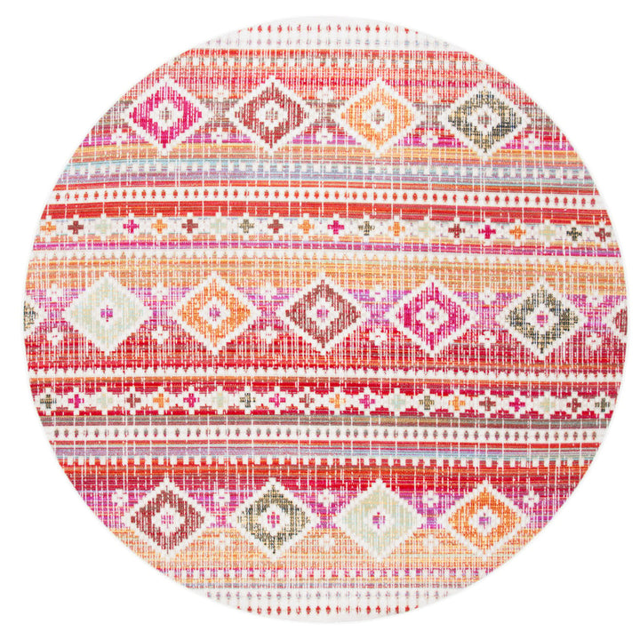 SAFAVIEH Outdoor MTG271Q Montage Collection Red / Fuchsia Rug Image 5