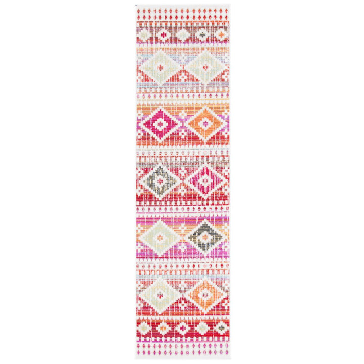 SAFAVIEH Outdoor MTG271Q Montage Collection Red / Fuchsia Rug Image 6