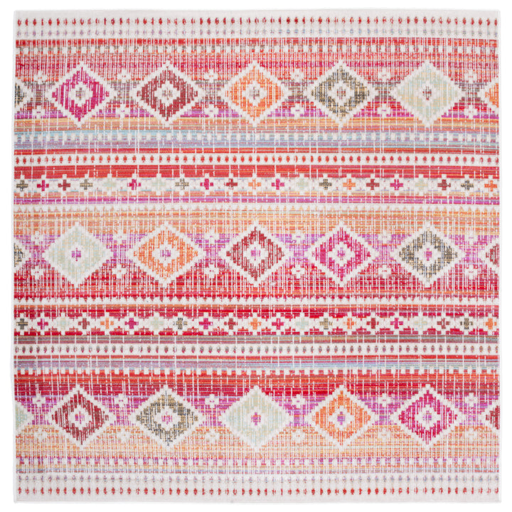 SAFAVIEH Outdoor MTG271Q Montage Collection Red / Fuchsia Rug Image 7