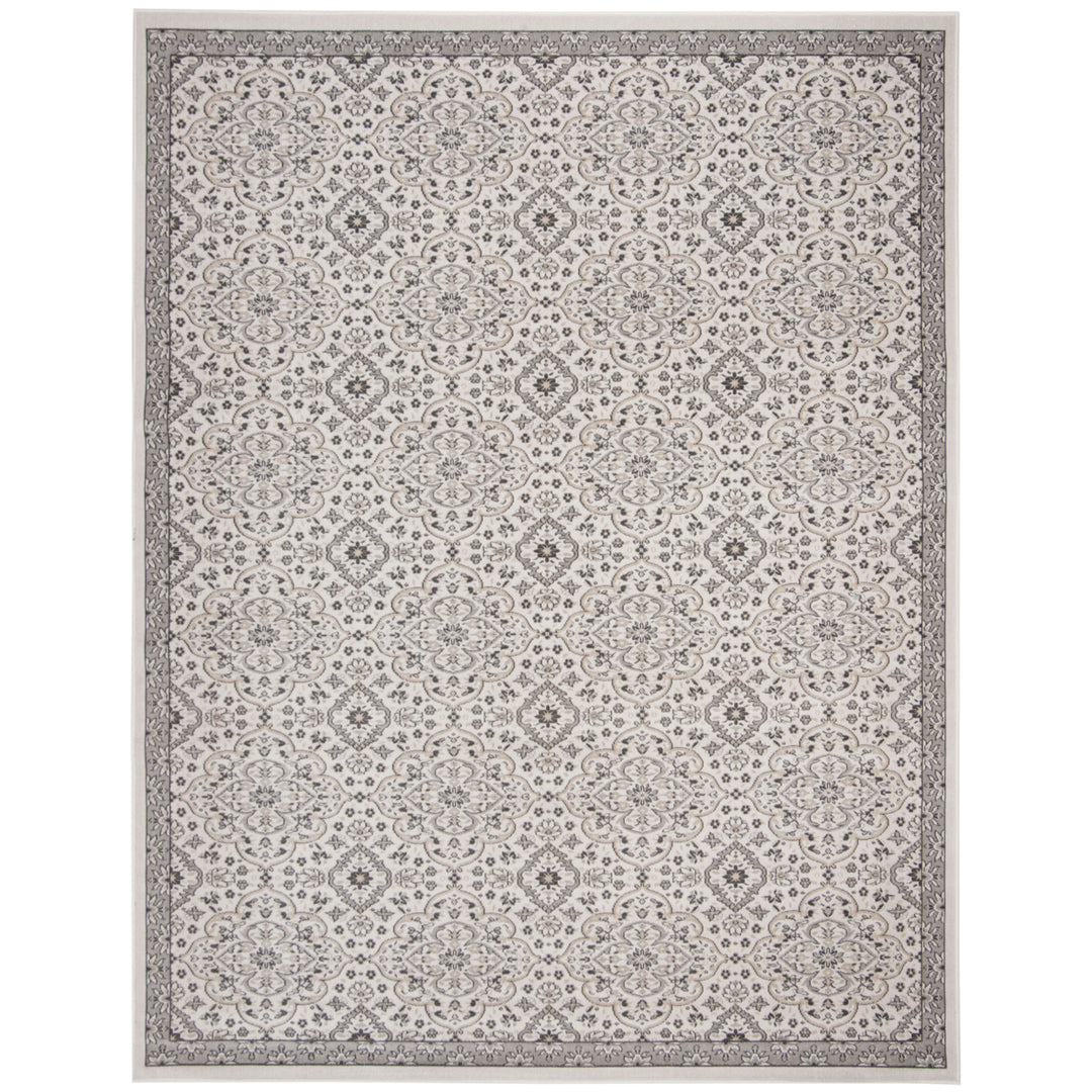 SAFAVIEH Outdoor MTG283A Montage Collection Ivory / Grey Rug Image 3