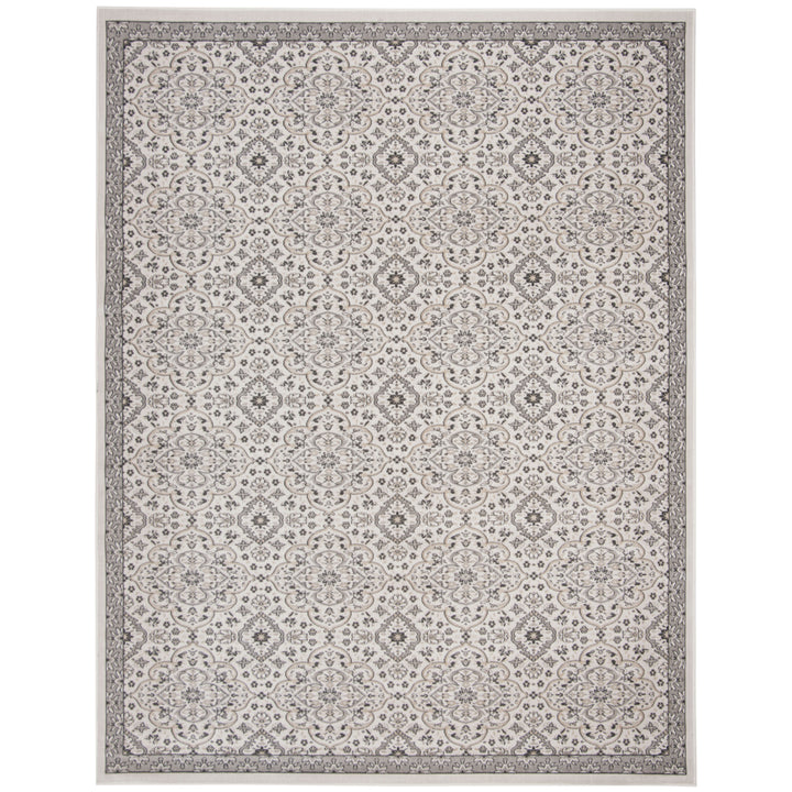 SAFAVIEH Outdoor MTG283A Montage Collection Ivory / Grey Rug Image 3