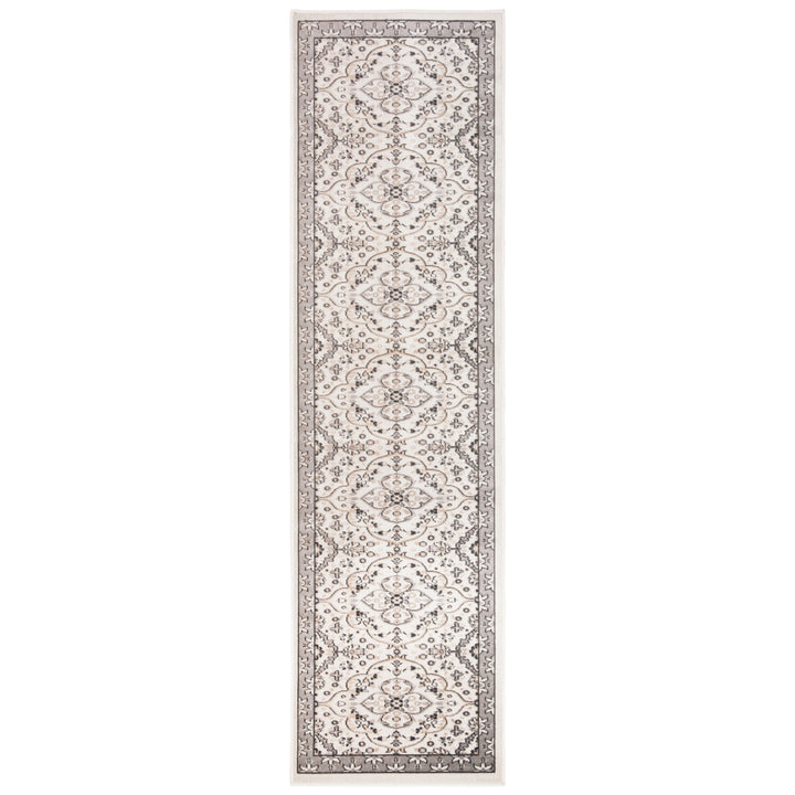 SAFAVIEH Outdoor MTG283A Montage Collection Ivory / Grey Rug Image 4