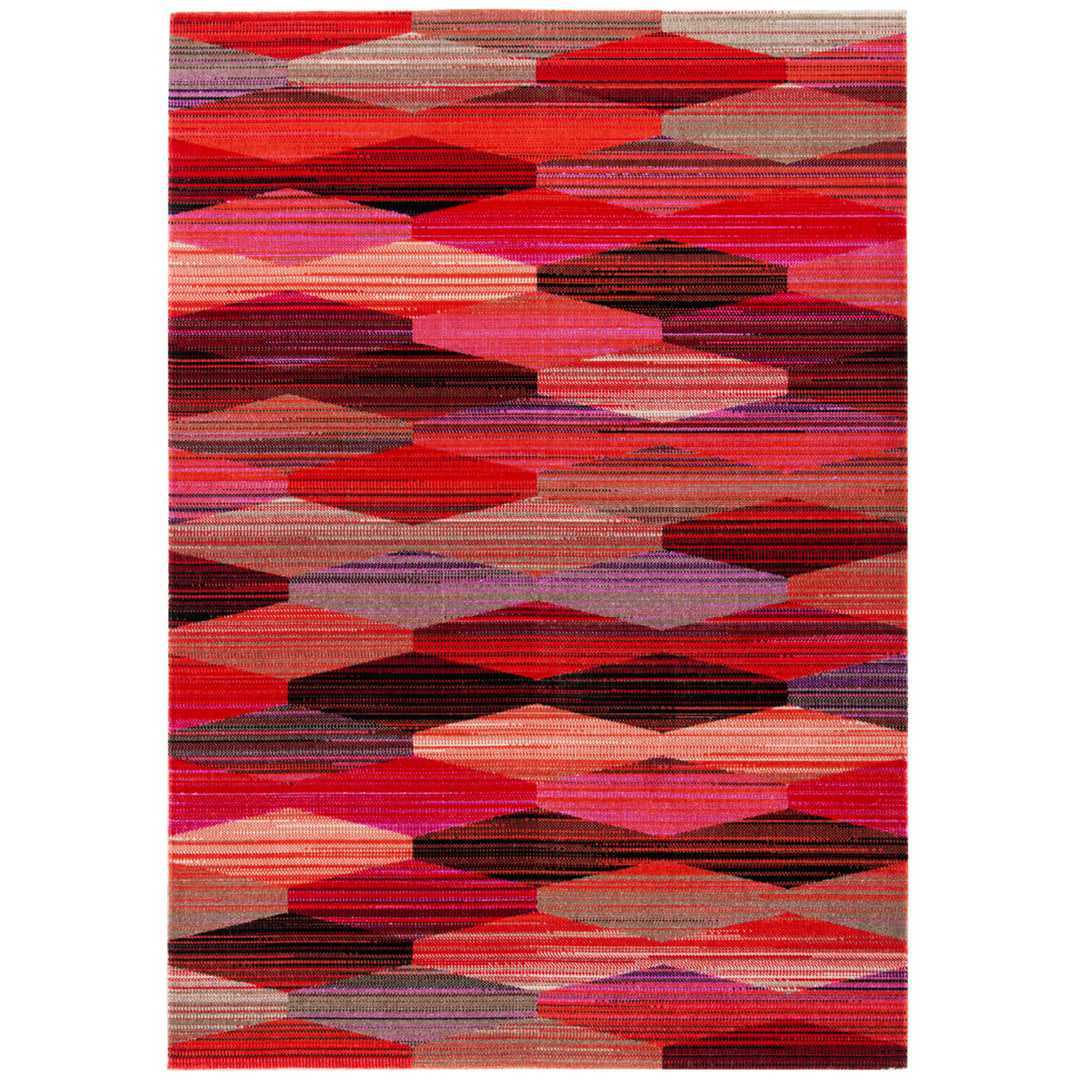 SAFAVIEH Outdoor MTG301Q Montage Collection Red / Fuchsia Rug Image 4